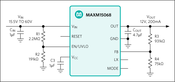 MAXM15068：標準アプリケーション回路