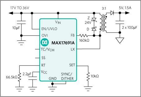 MAX17691A、MAX17691B：標準アプリケーション回路