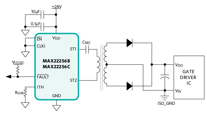 MAX22256、MAX22258：標準動作回路