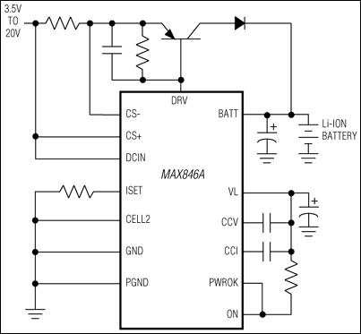 MAX846A：標準動作回路