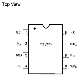 ICL7667：ピン配置