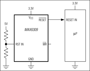 MAX6305、MAX6306、MAX6307、MAX6308、MAX6309、MAX6310、MAX6311、MAX6312、MAX6313：標準動作回路