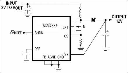 MAX770、MAX771、MAX772、MAX773：標準動作回路