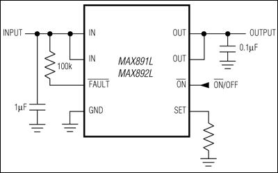 MAX891L、MAX892L：標準動作回路