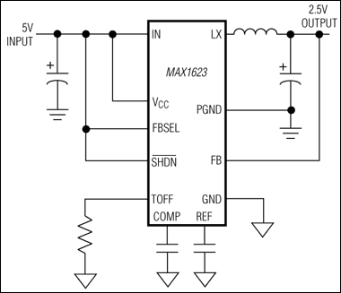 MAX1623：標準動作回路