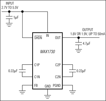 MAX1730：標準動作回路