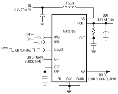 MAX1763：標準動作回路