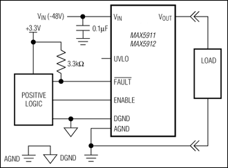 MAX5911、MAX5912：標準動作回路