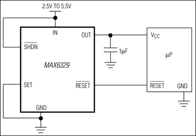 MAX6329、MAX6349：標準動作回路