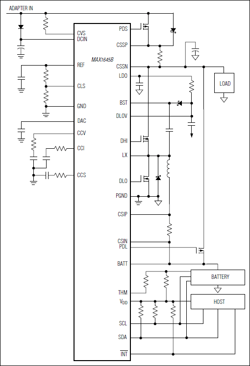 MAX1645B：標準動作回路