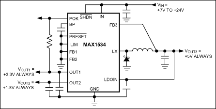 MAX1534：標準動作回路