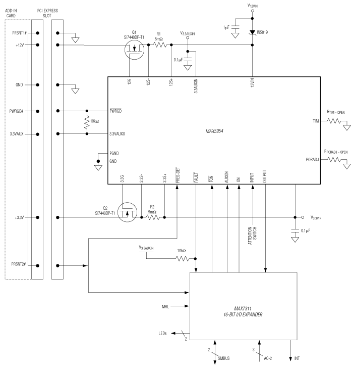 MAX5954：標準アプリケーション回路