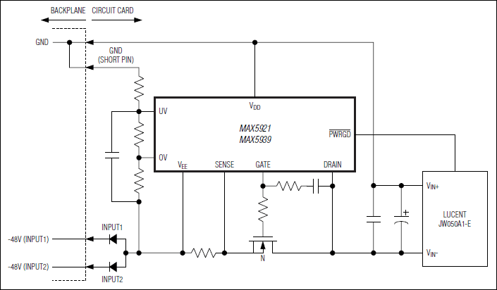 MAX5921、MAX5939：標準動作回路