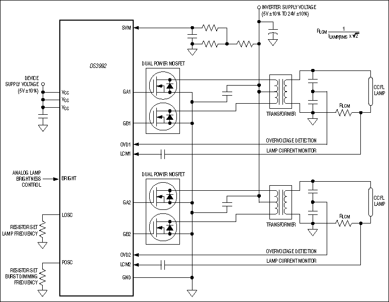 DS3992：標準動作回路