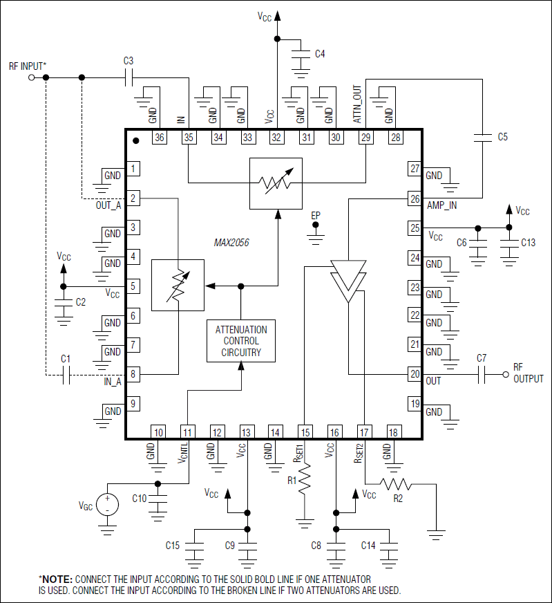 MAX2056：標準アプリケーション回路