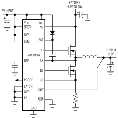 MAX8764：最小動作回路