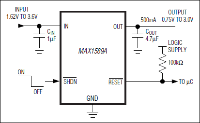 MAX1589A：標準動作回路