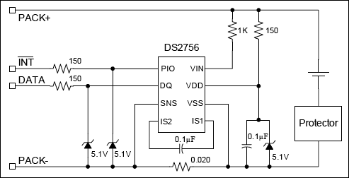 DS2756：標準動作回路