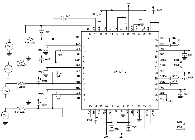 MAX2034：標準アプリケーション回路