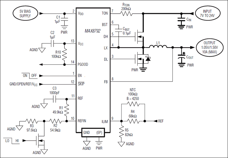 MAX8792：標準動作回路