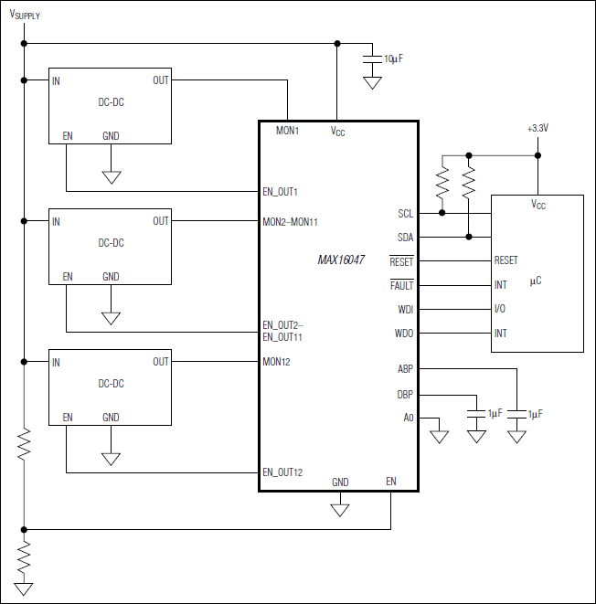 MAX16047、MAX16049：標準動作回路