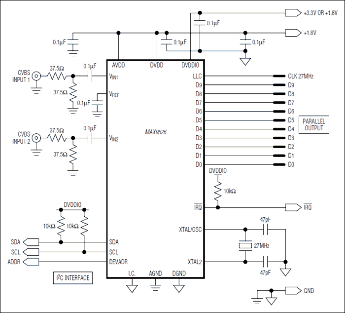 MAX9526：標準動作回路