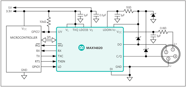 MAX14820：標準動作回路