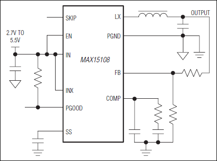 MAX15108：標準動作回路