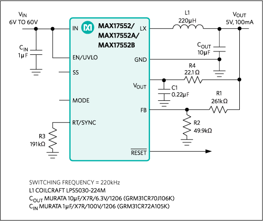 MAX17552：標準アプリケーション回路