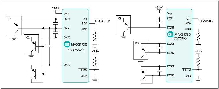 MAX31730：標準動作回路