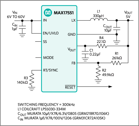 MAX17551：標準アプリケーション回路