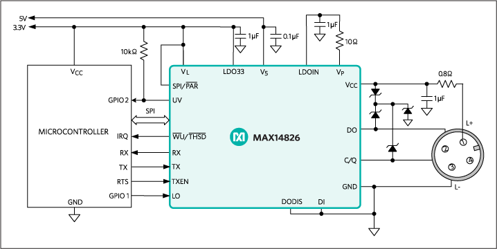 MAX14826：標準アプリケーション回路