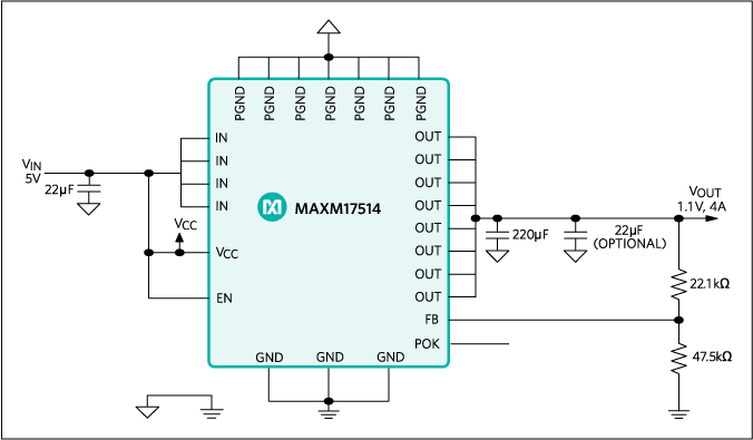 MAXM17514：標準アプリケーション回路