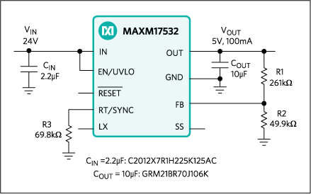 MAXM17532：標準アプリケーション回路