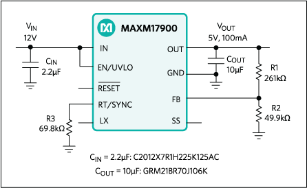 MAXM17900：標準アプリケーション回路