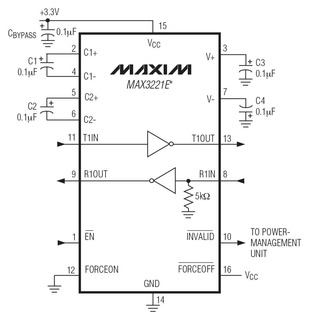 MAX3221E Circuit Diagram