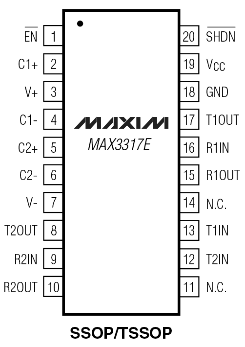 MAX3317E Pin Configuration