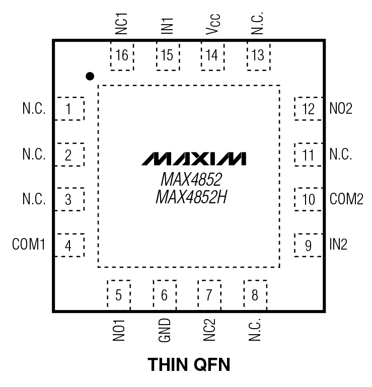 MAX4852/MAX4852H Pin Configuration