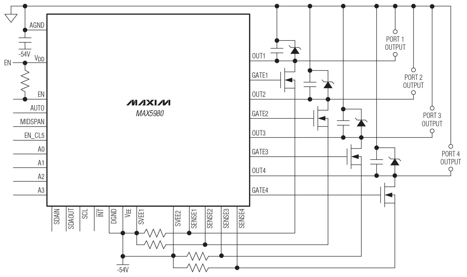 MAX5980 Simplified Circuit Diagram