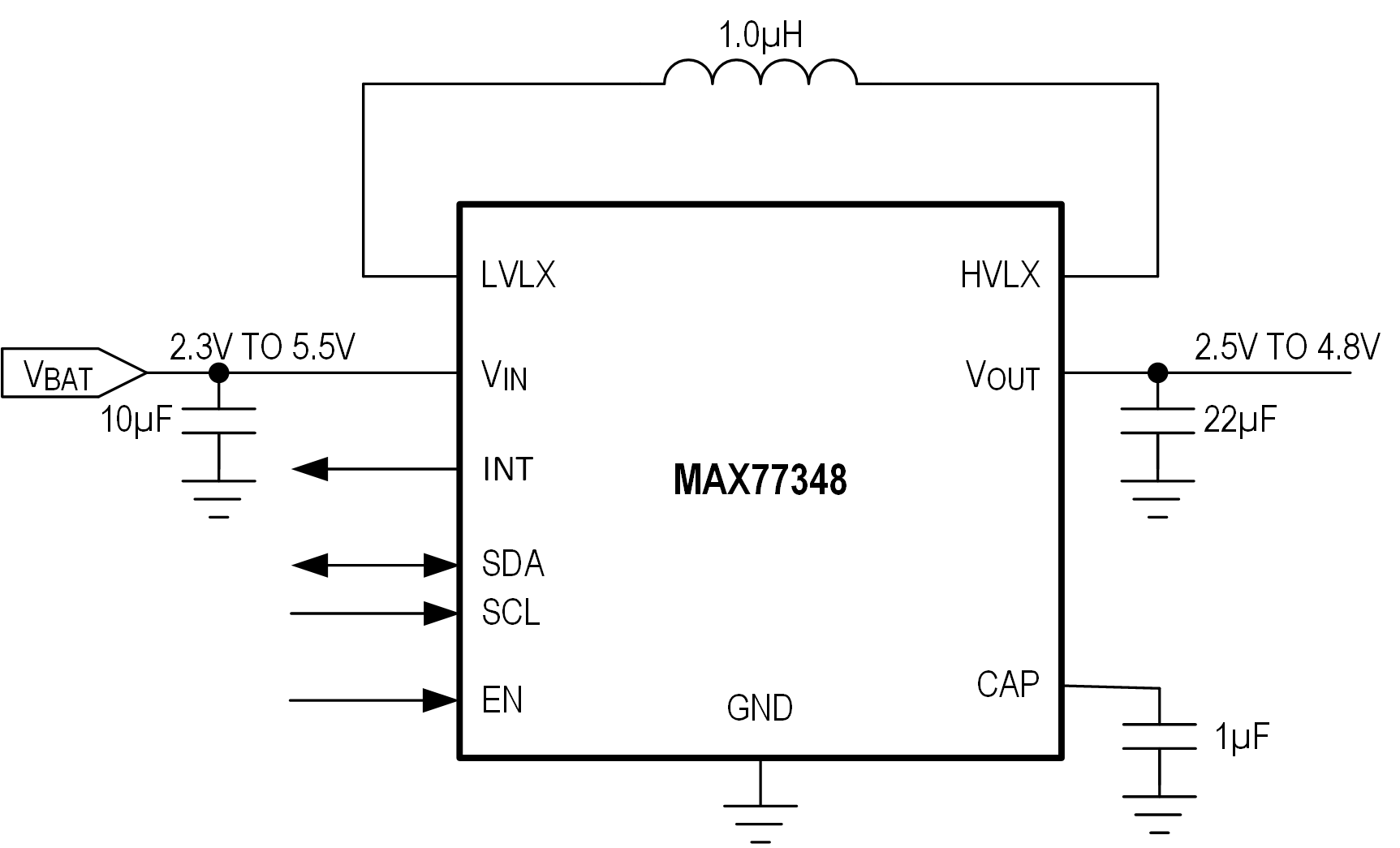 MAX77348 Simplified Block Diagram