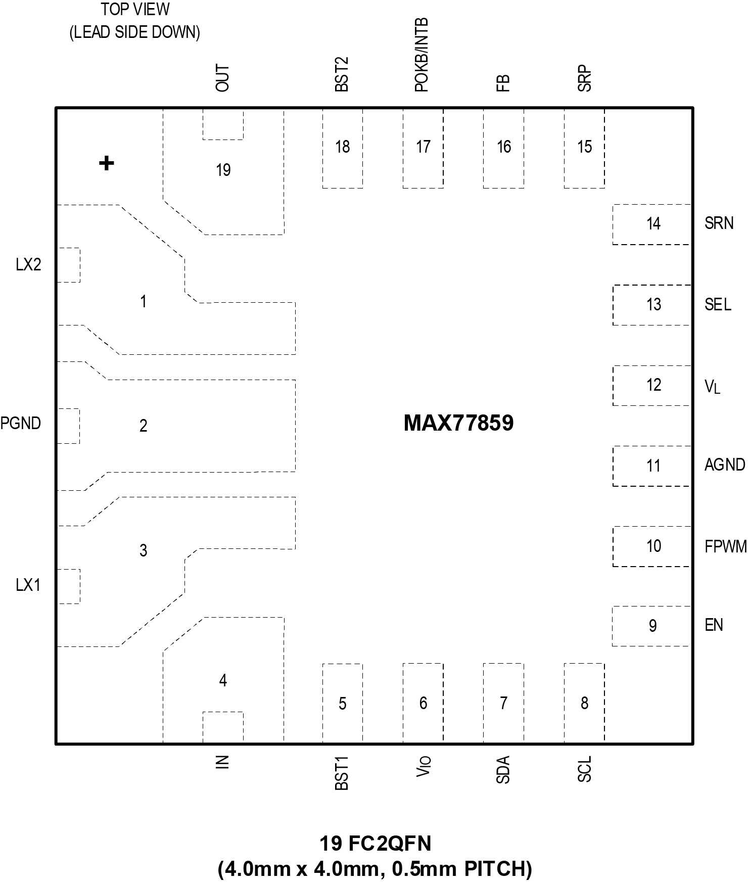 MAX77859 Pin Configuration 19 FC2QFN