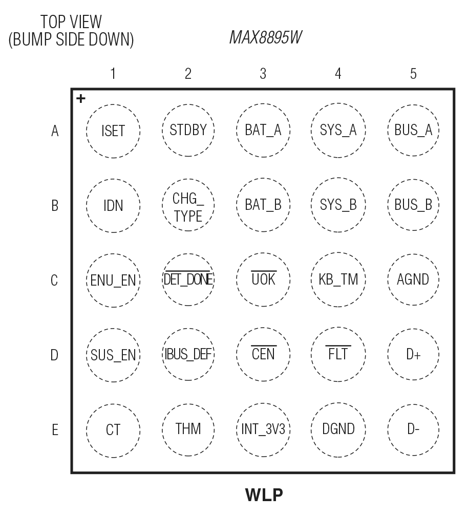 MAX8895W Pin Configuration