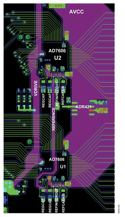 PCB Layout for 16-Channel DAS Using Two AD7606’s