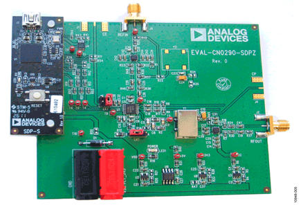 Photo of EVAL-CN0290-SDPZ Board Connected to the EVAL-SDP-CS1Z Board