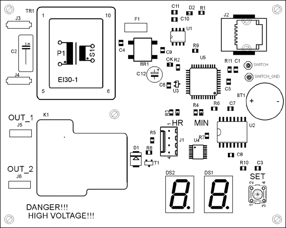 Figure 6. Controller PCB part placement