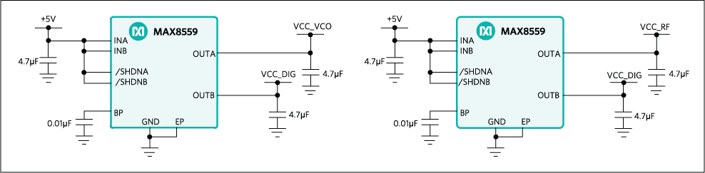 MAXREFDES161# power schematic.