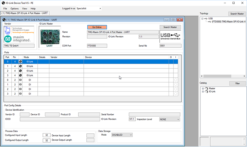 Figure 4. MAXREFDES165# TMG IO-Link Device Tool