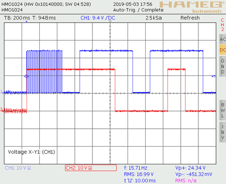 Figure 7. C/Q and DO toggling with microcontroller reset.