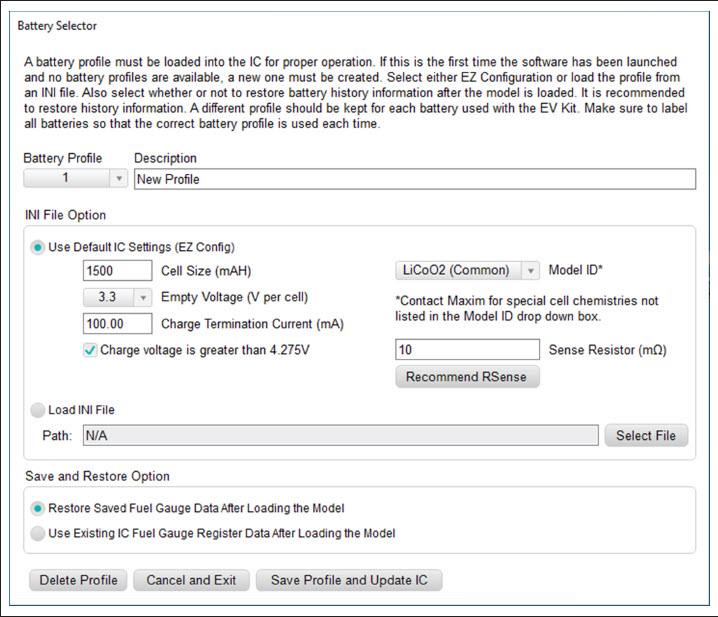 New Battery Selector Panel