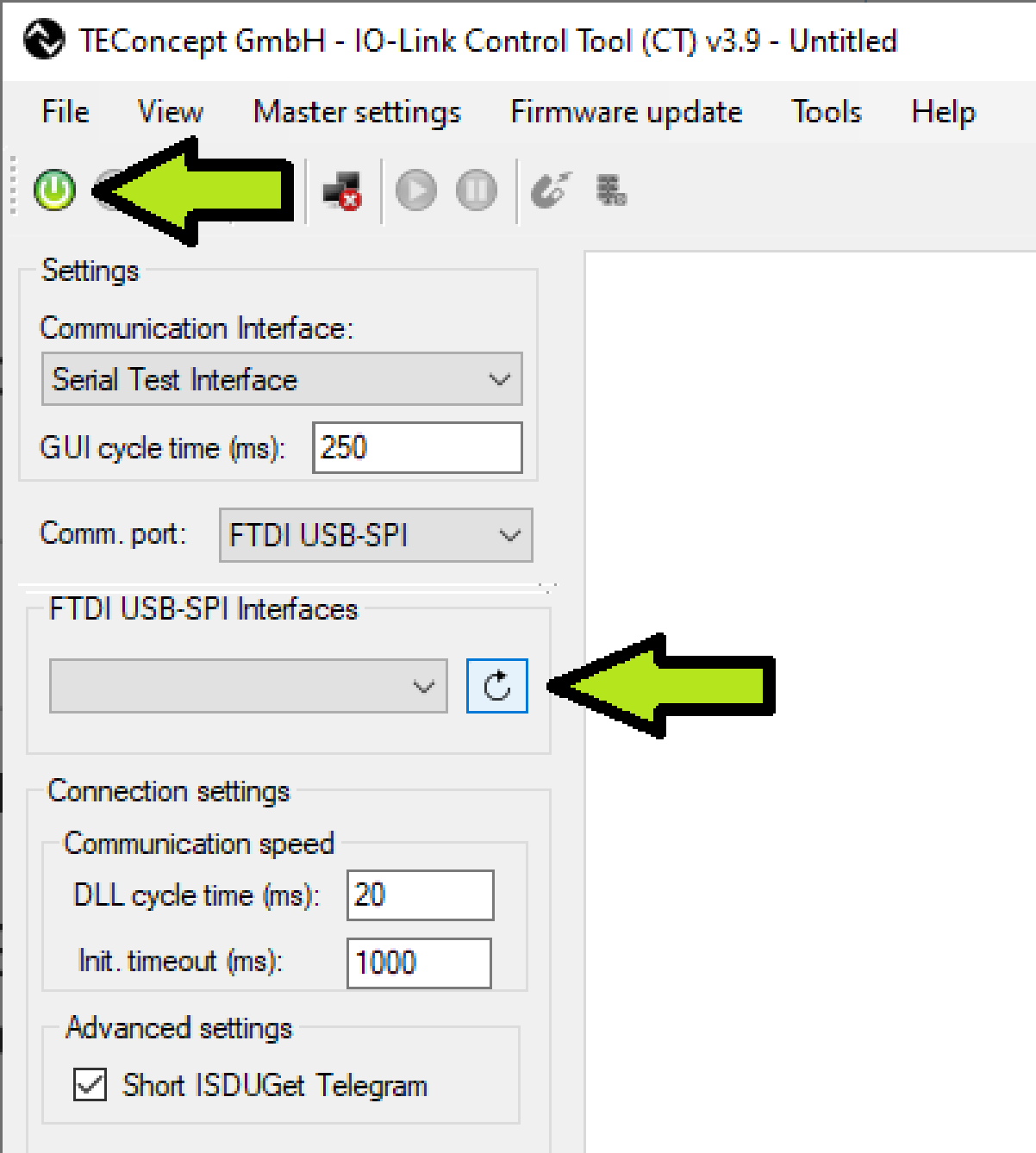 Figure 5. IO-Link Control Tool Connect.